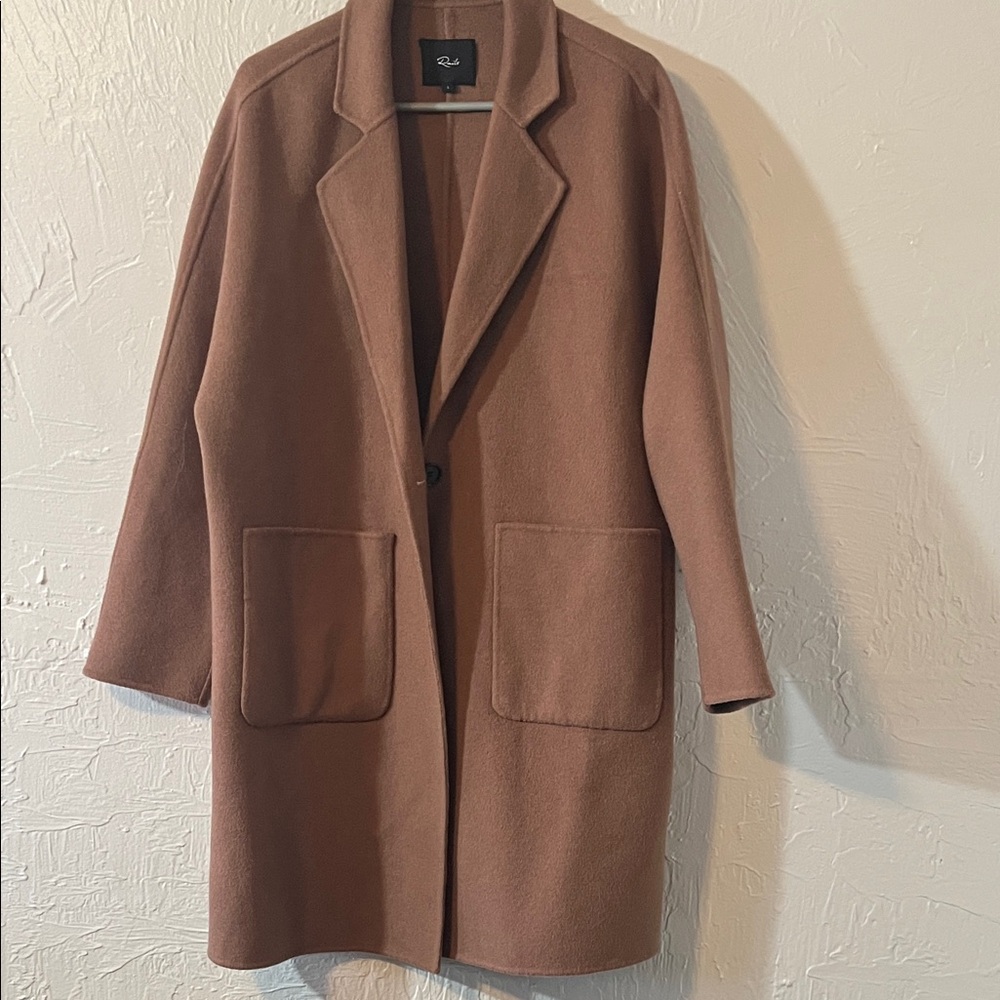 Rails Single-Button Wool-Blend Coat in Mauve